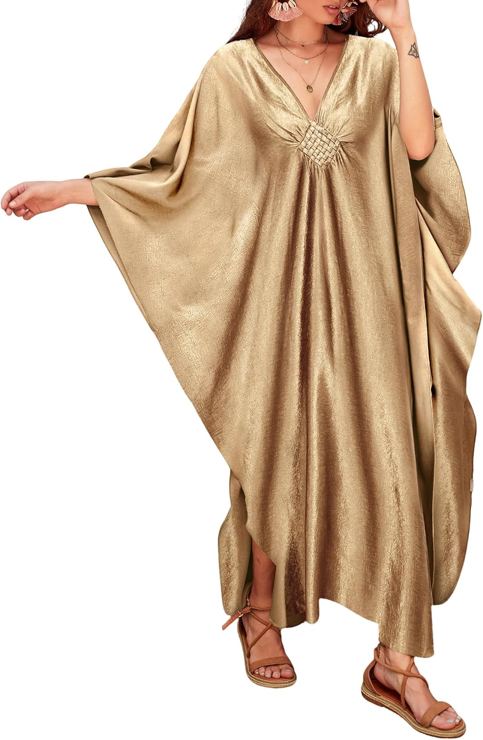 Bsubseach Women Solid Color Cover Up for Plus Size Beach Fun