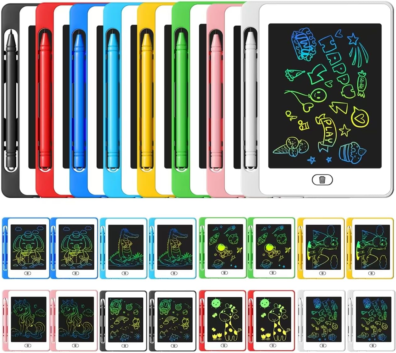 24 Pack LCD Writing Tablet for Kids - Colorful Doodle Board