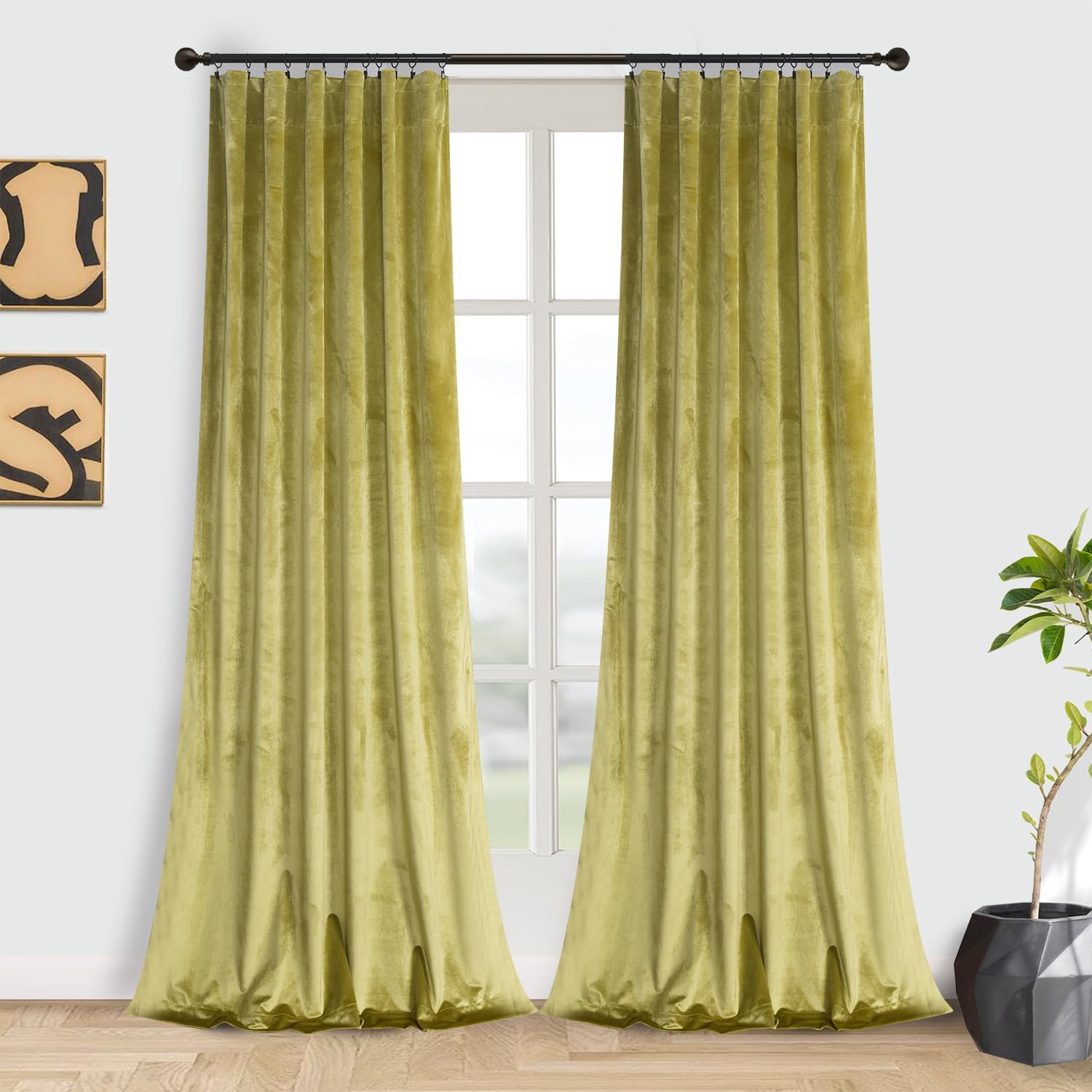 Roslynwood Velvet Curtain Panels for Room Darkening Luxury Drapes