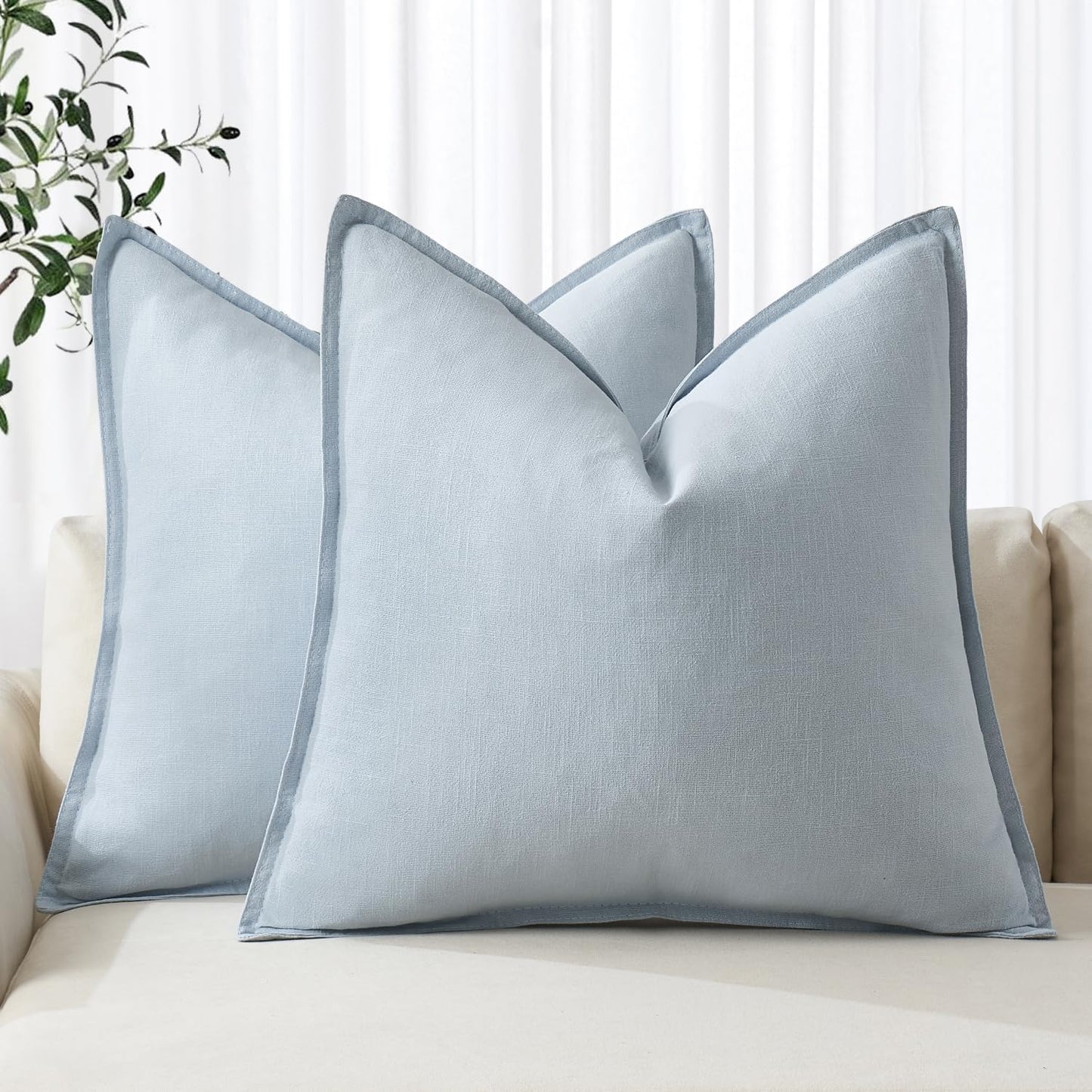 MIULEE Decorative Linen Pillow Covers for Modern Home Decor
