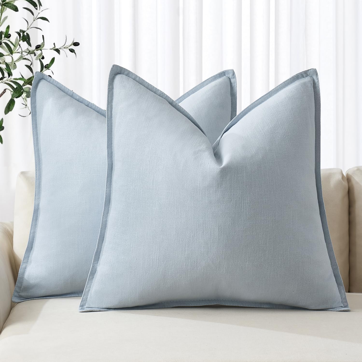 MIULEE Decorative Linen Pillow Covers for Modern Home Decor