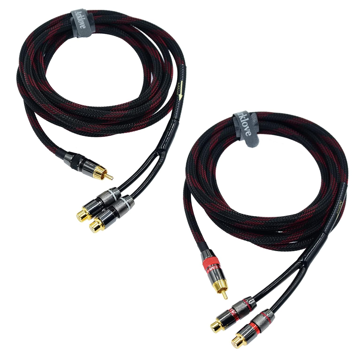 Arklove 15ft Shielded RCA Splitter for Dual Speaker Setup