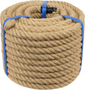 3/4 Inch Natural Jute Rope 150 ft - Thick 4-Strand Hemp Rope