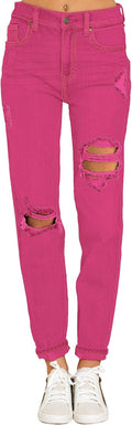 Boyfriend Jeans for Women High Waisted Ripped Slim Mom Jeans luvamia