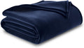 King Throw Blanket - Lightweight Plush Navy King Size