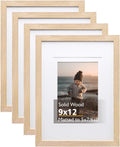 Natural 9x12 Picture Frames Set of 4 for Home Decor