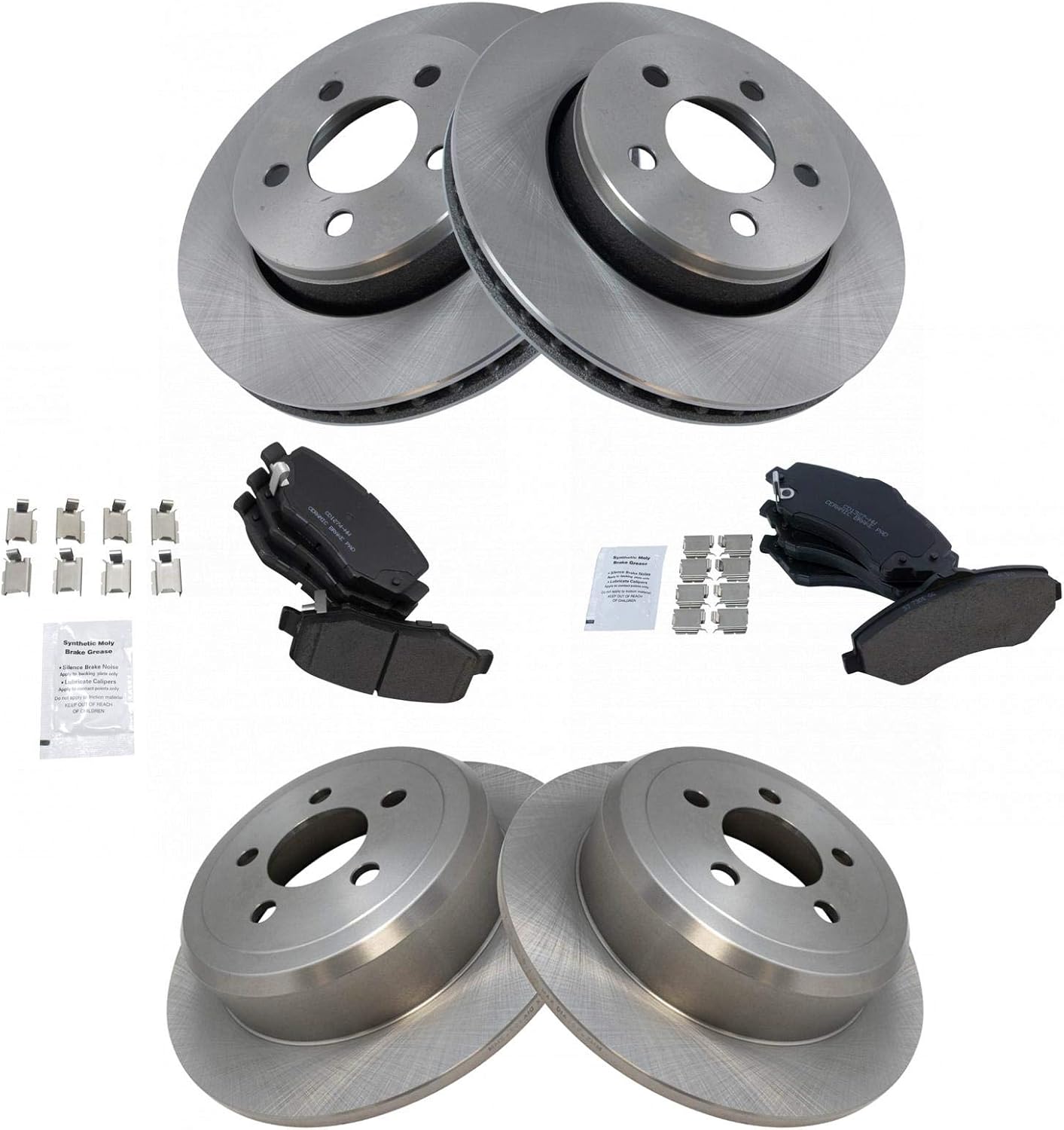 TRQ Brake Pad & Rotor Kit for 2007-2011 Dodge Nitro & Jeep Liberty