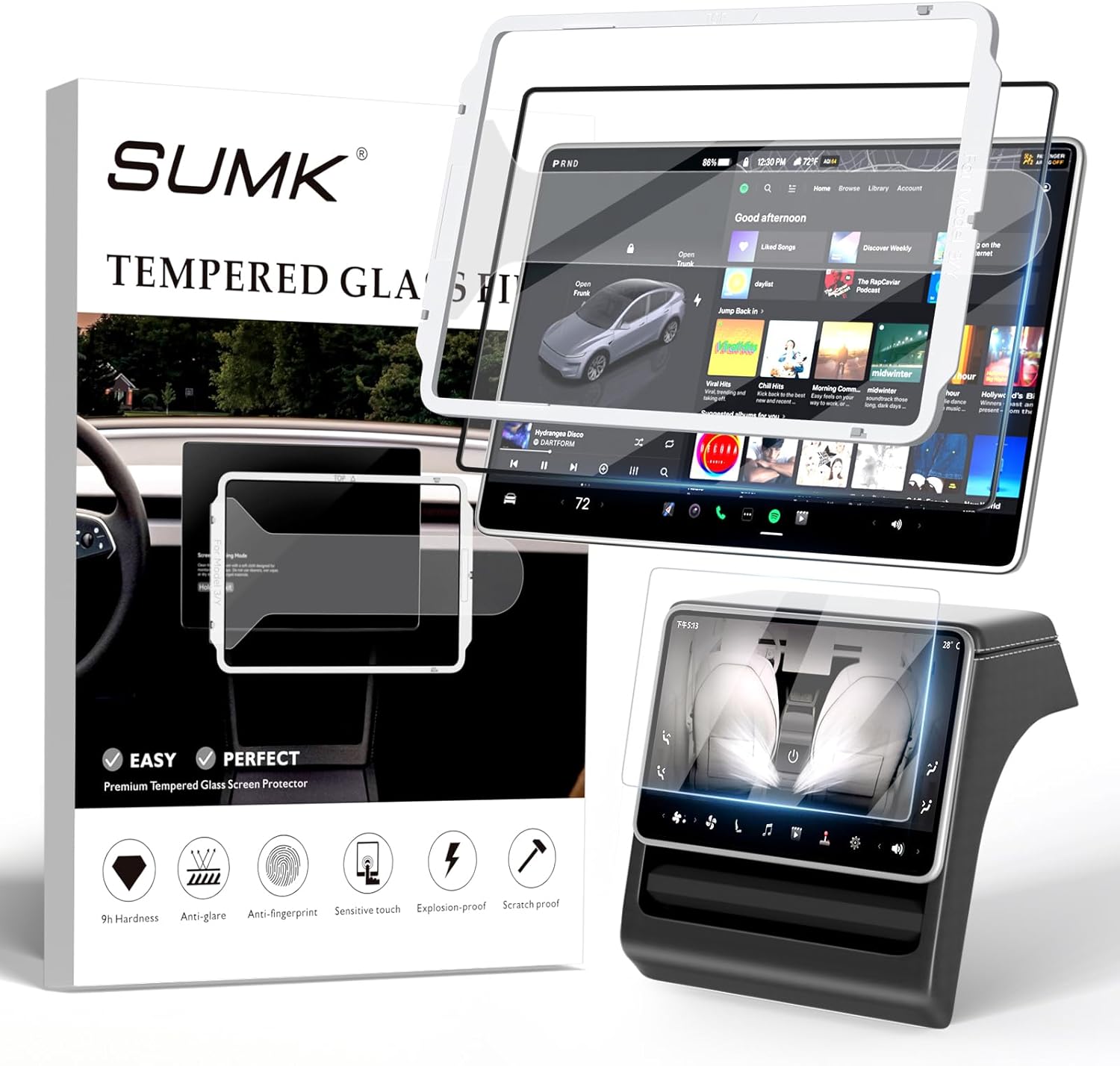 Tempered Glass Screen Protector for Tesla Model Y & Model 3