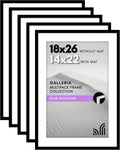 18x26 Poster Frame Set of 5 - Polished Plexiglass, Slim Black Frames