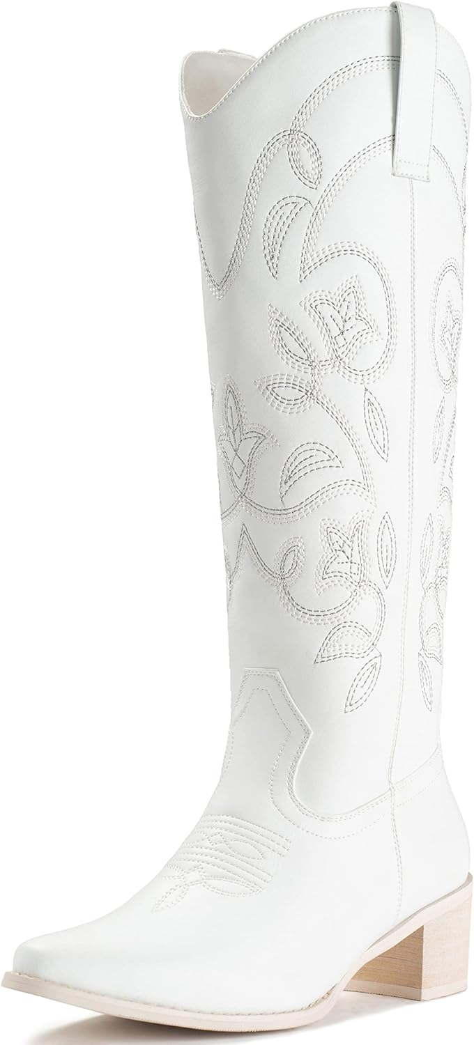 IUV Cowboy Boots for Women - Stylish Pointy Toe Western Boots