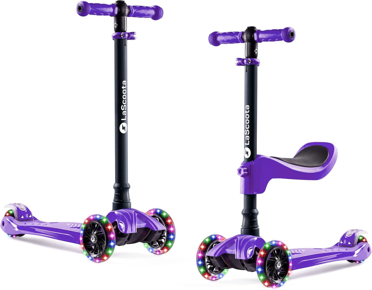LaScoota 2-in-1 Kids Kick Scooter with Adjustable Height and Seat