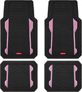 Pink Aluminum Insert Car Floor Mats - Heavy Duty All-Weather Set