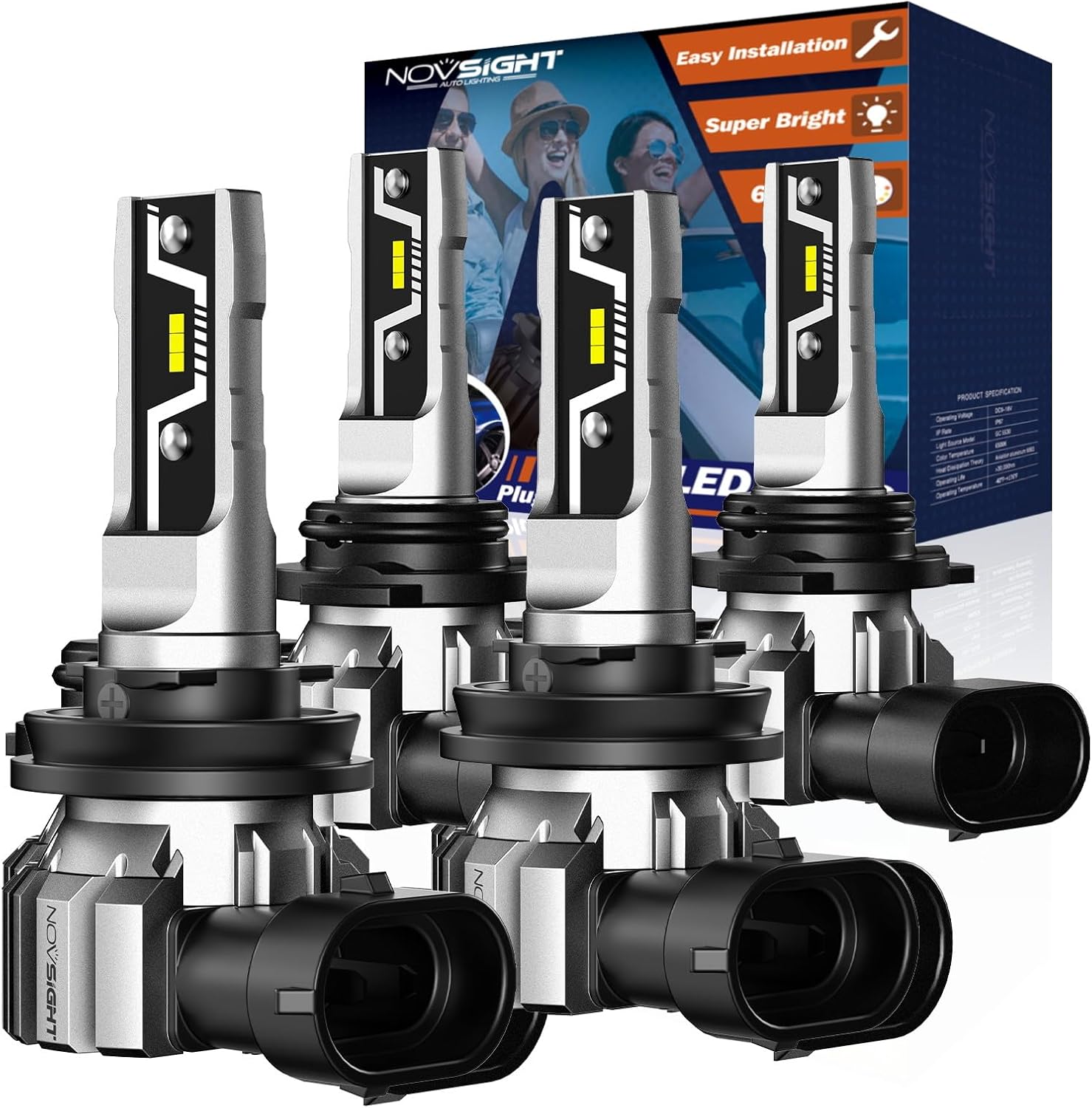 NOVSIGHT H11 9005 Fog Light Bulbs for Superior Visibility