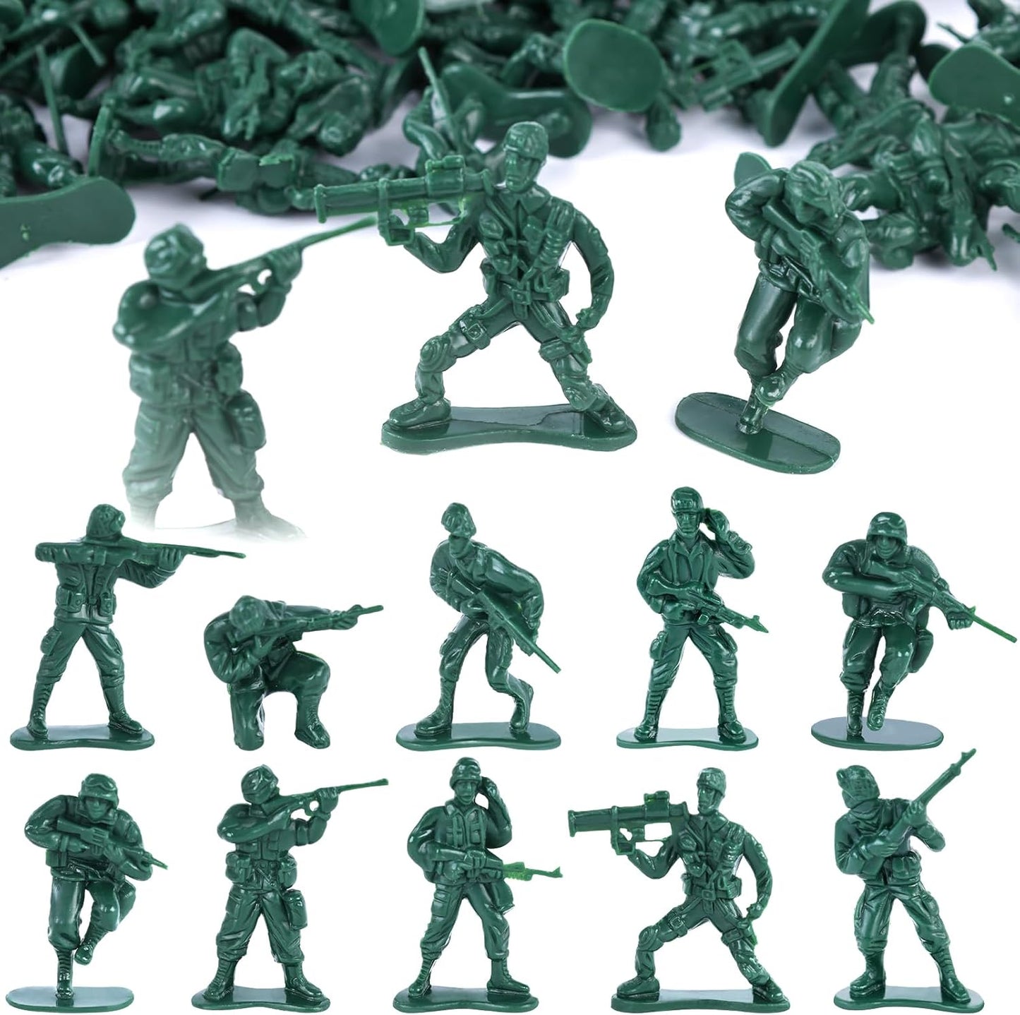 100PCS Green Army Men Toy Soldiers Set - Ideal Boys Birthday Gift