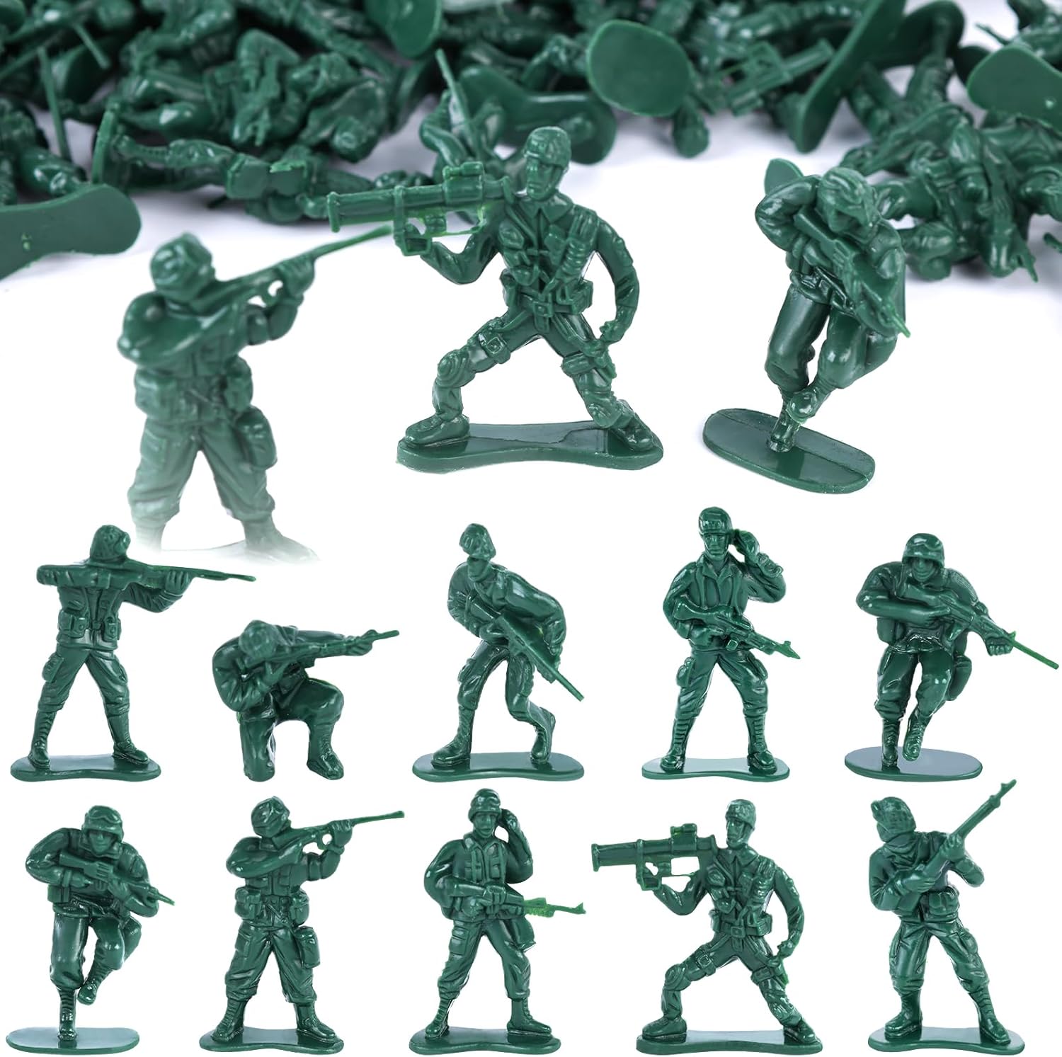 100PCS Green Army Men Toy Soldiers Set - Ideal Boys Birthday Gift