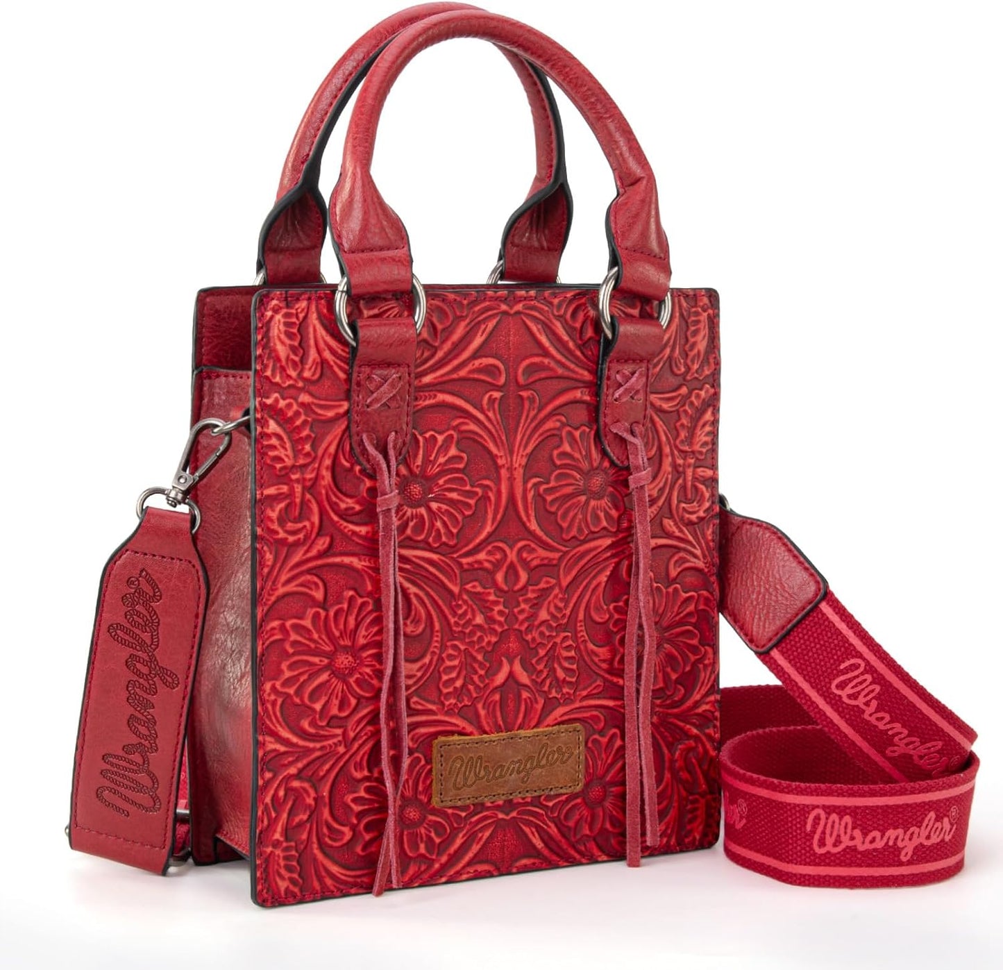 Wrangler Embossed Crossbody Purse with Fringe for Women