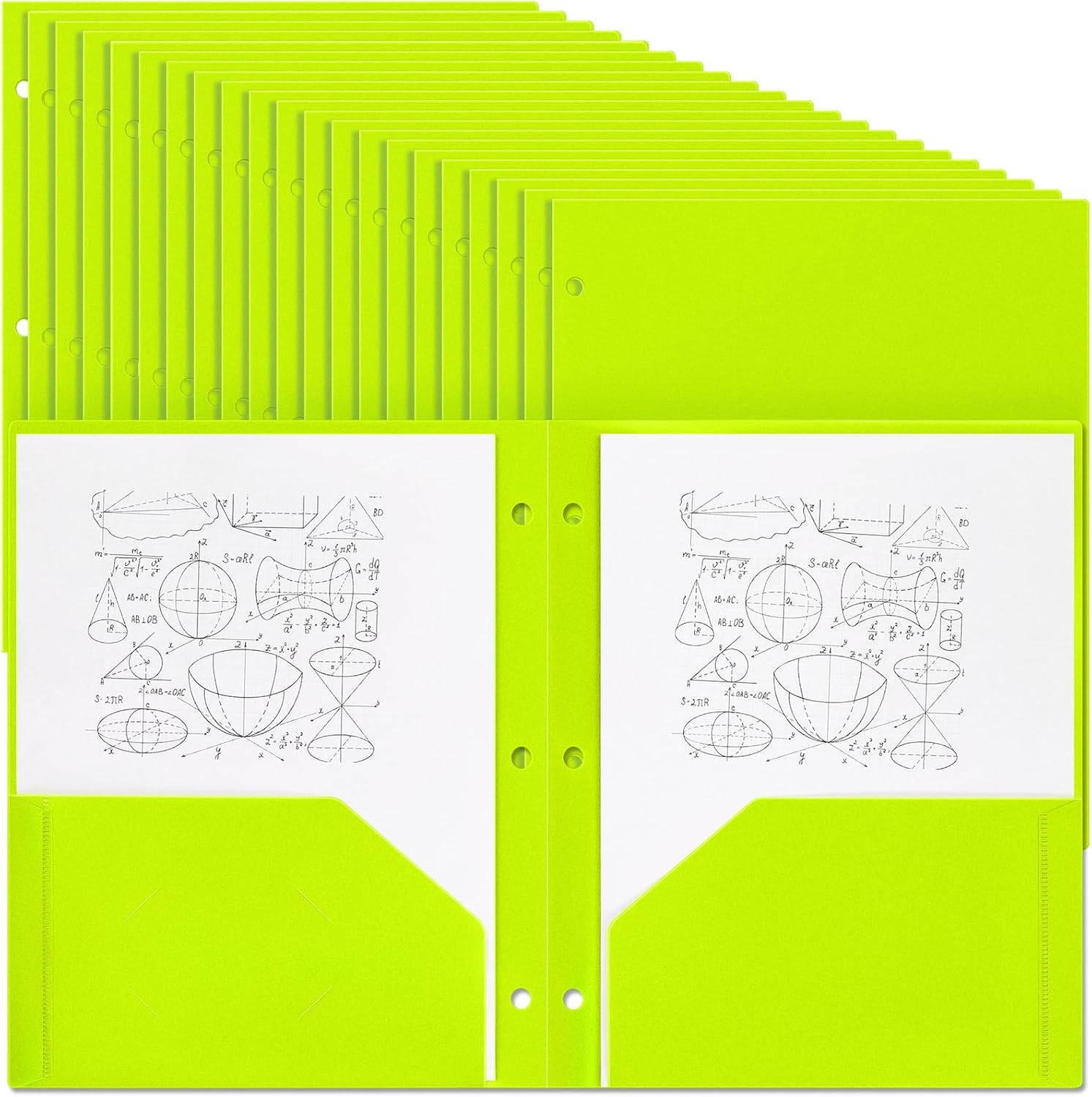 Yeaqee 100 Pcs Plastic Folders with Pockets for Binders