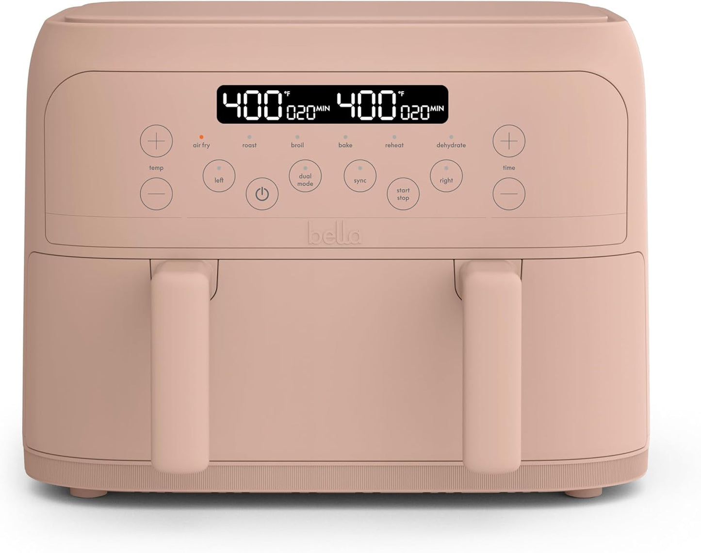Bella 4 Qt TriZone Air Fryer with Dual Basket Design and Touchscreen