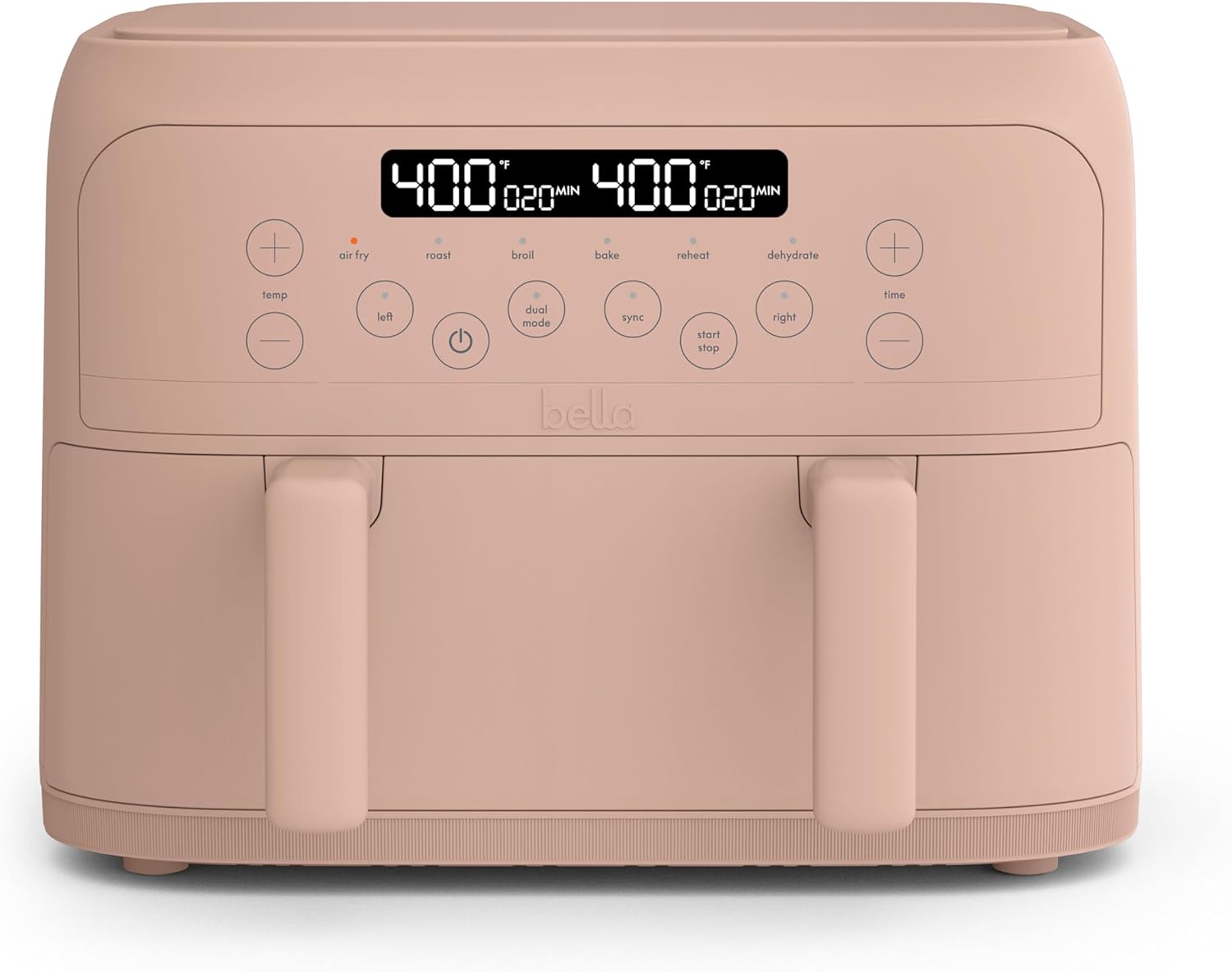 Bella 4 Qt TriZone Air Fryer with Dual Basket Design and Touchscreen