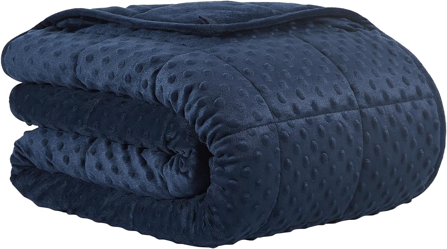CuteKing Weighted Blanket for Comfort Sleep - 12lbs Blue Bubble