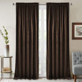 StangH Brown Velvet Curtains 94 in Thermal Blackout Panels - Luxurious