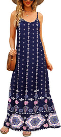 Supnier Women's Summer Maxi Dress V-Neck Sleeveless - Breezy Boho Fit