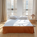 BISELINA French Linen Bed Skirt with Pleated Corner for Queen