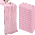 12 Pack 10ft Pink Cheesecloth Table Runner 35x120 in - Boho Wedding