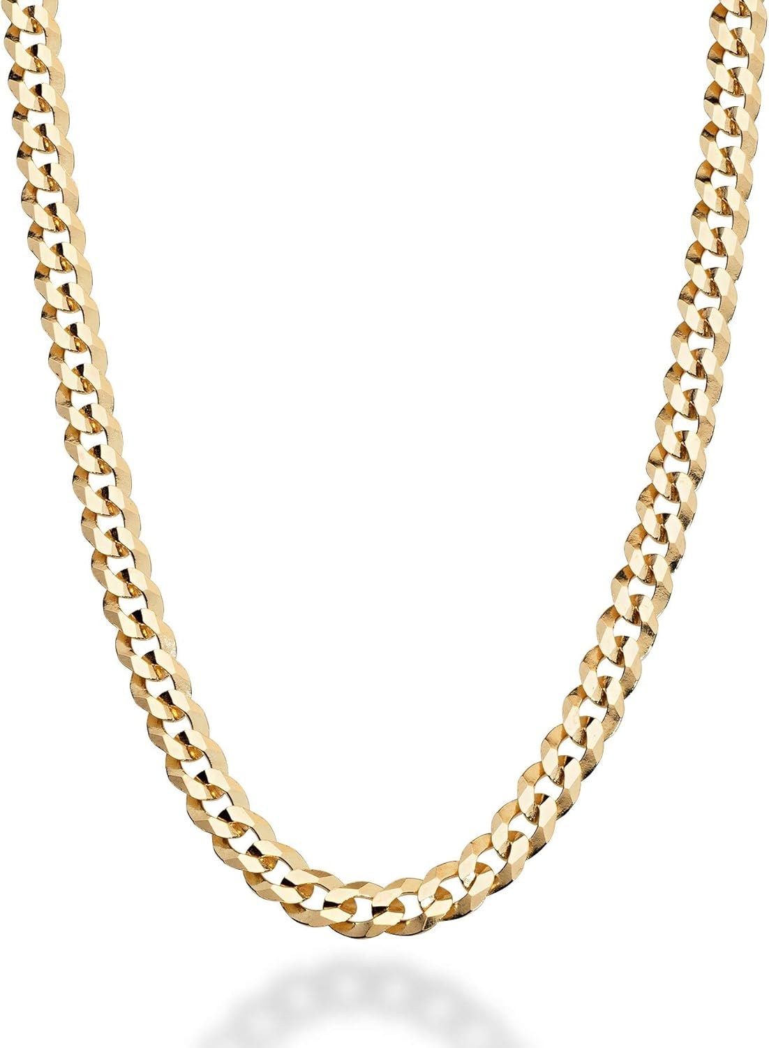 Miabella Solid 18K Gold Over Sterling Silver Cuban Link Necklace