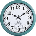 16 Inch Large Outdoor Clock - Quiet Vintage Green for Patio