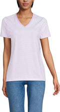 Lands' End Women's Relaxed Supima Cotton V-Neck T-Shirt - Soft care