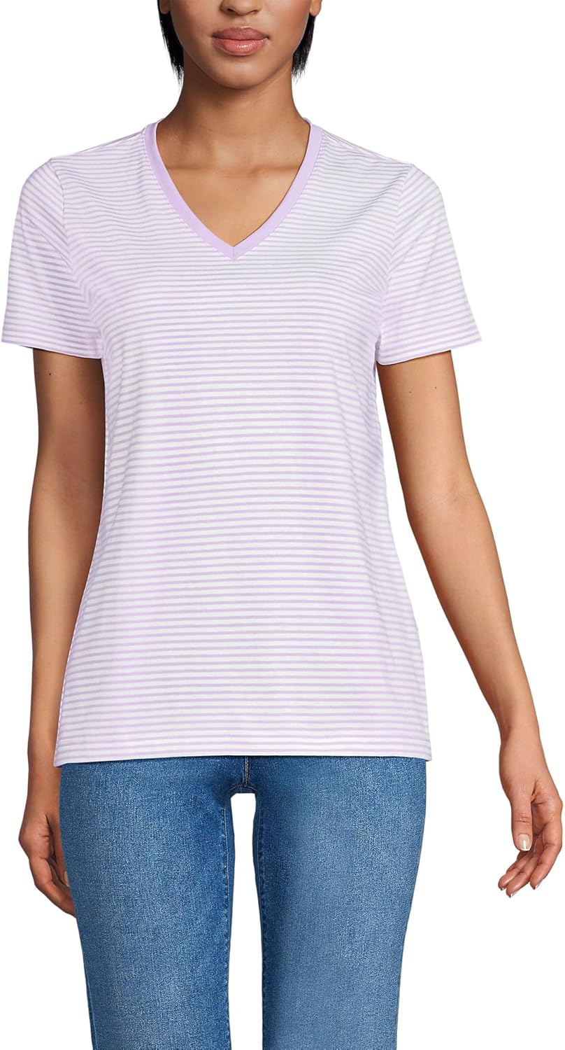 Relaxed Supima Cotton V-Neck T-Shirt for Women - Comfort & Style