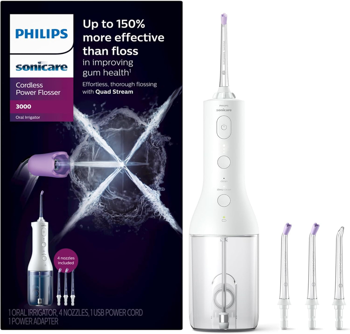 Philips Sonicare Cordless Power Flosser 3000 for Ultimate Clean