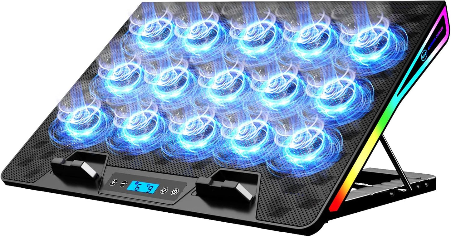 KeiBn Laptop Cooling Pad with 15 Fans and RGB Lights for Gamers