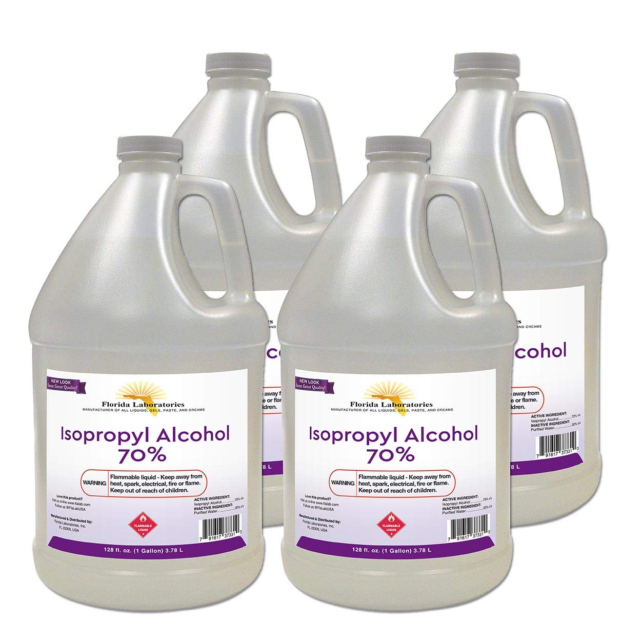 Isopropyl Alcohol Grade 70% - Rubbing Alcohol in 4 Gallon Size