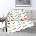 SKT T1 Fishing Bait Flannel Blanket 50x40 in - Soft Lightweight Throw