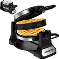 Double Belgian Waffle Maker: 180Flip, Nonstick Plates, Easy Clean