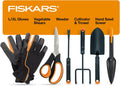 Vegetable Garden Tool Set with Shears, Trowel & Gloves - 6-Piece