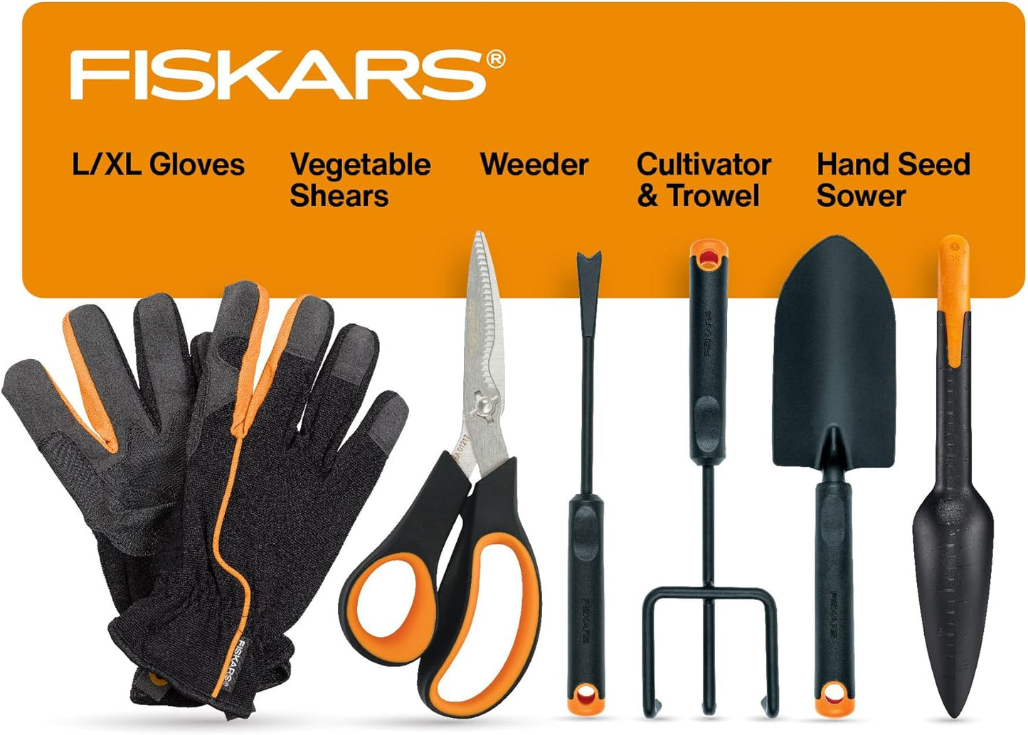 Fiskars Vegetable Garden Tool Set for Indoor and Outdoor Use