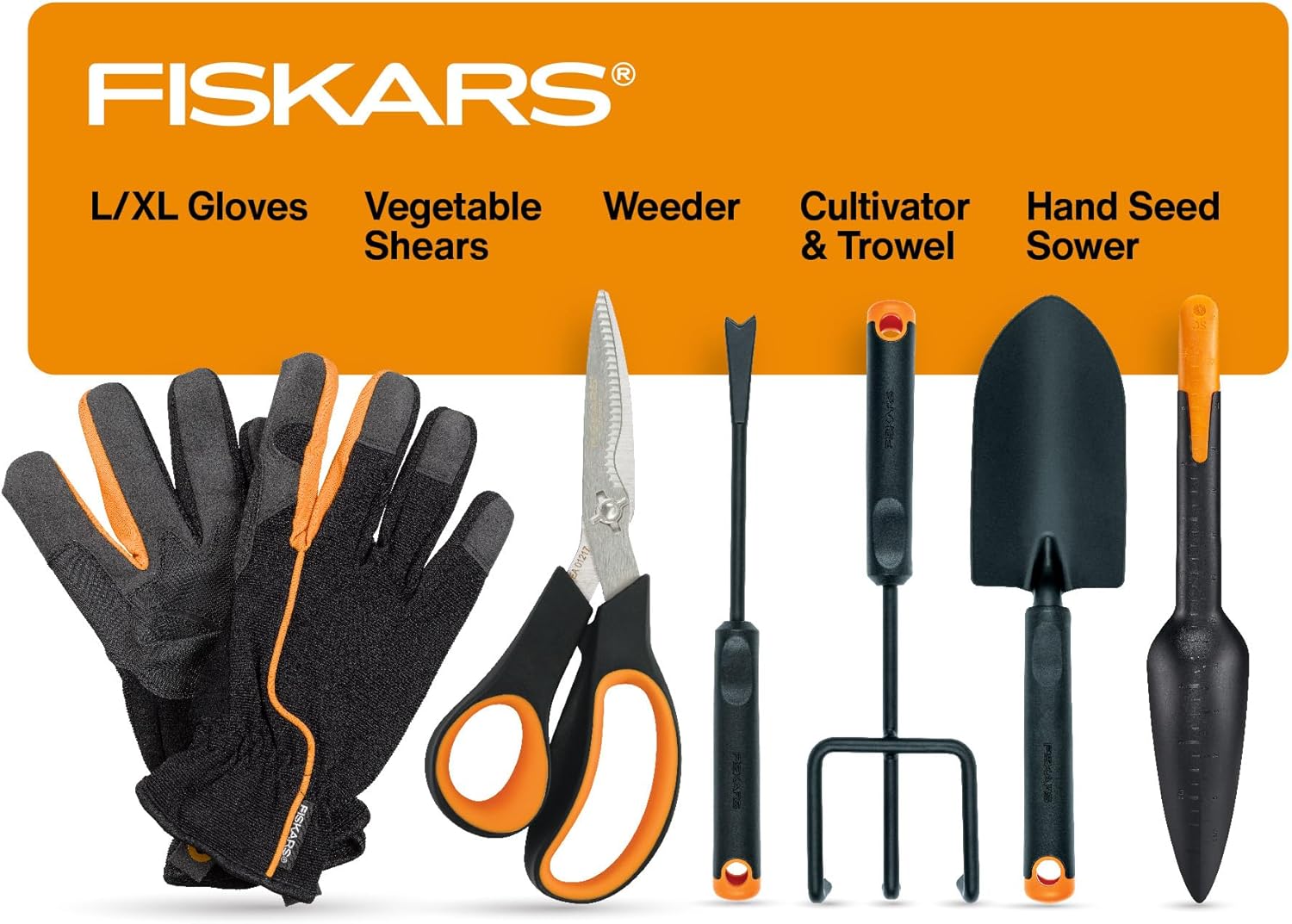Fiskars Vegetable Garden Tool Set for Indoor and Outdoor Use