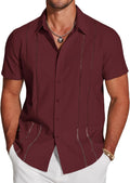 COOFANDY Men's Cuban Guayabera Short Sleeve Shirt (Style HFKC)