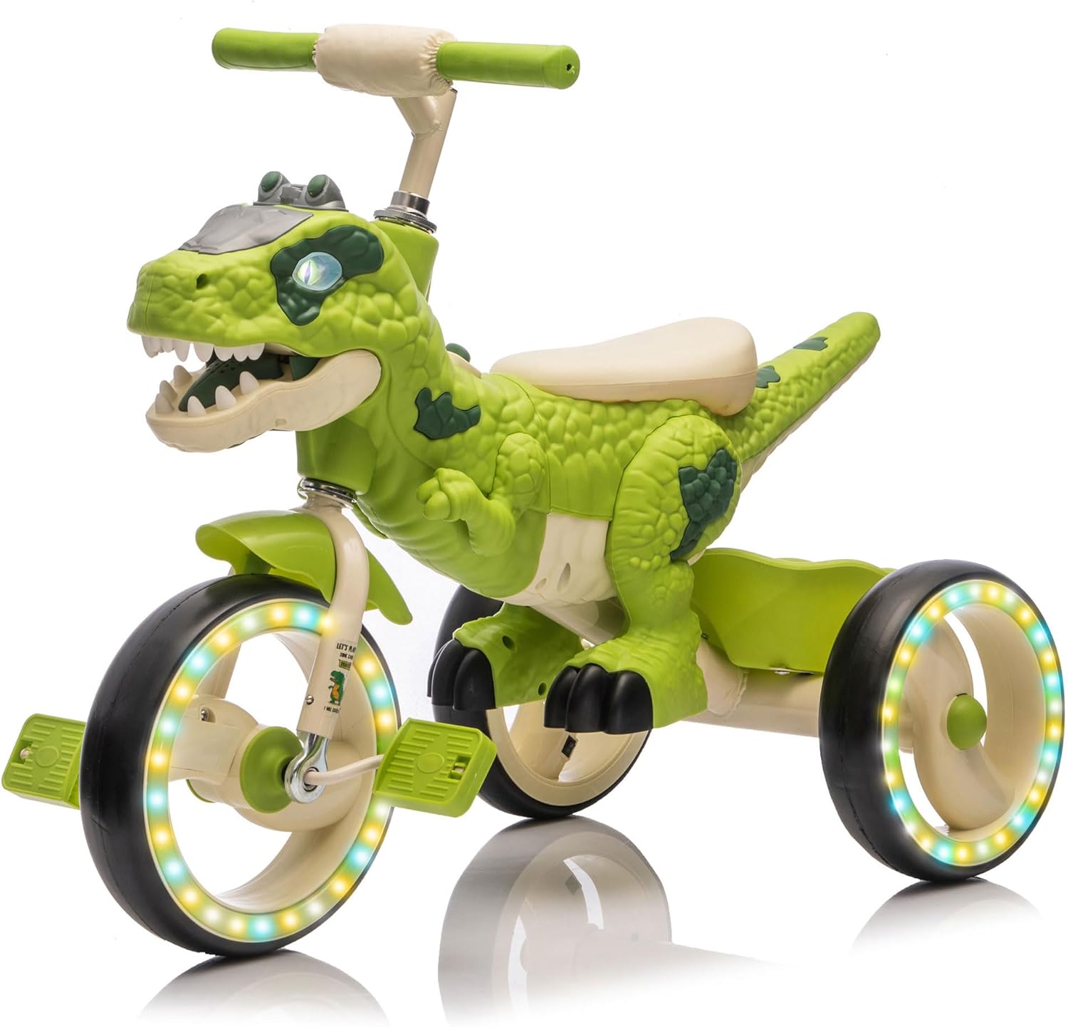 Dinosaur Kids Tricycle with Flash Wheels & Music for Fun Rides