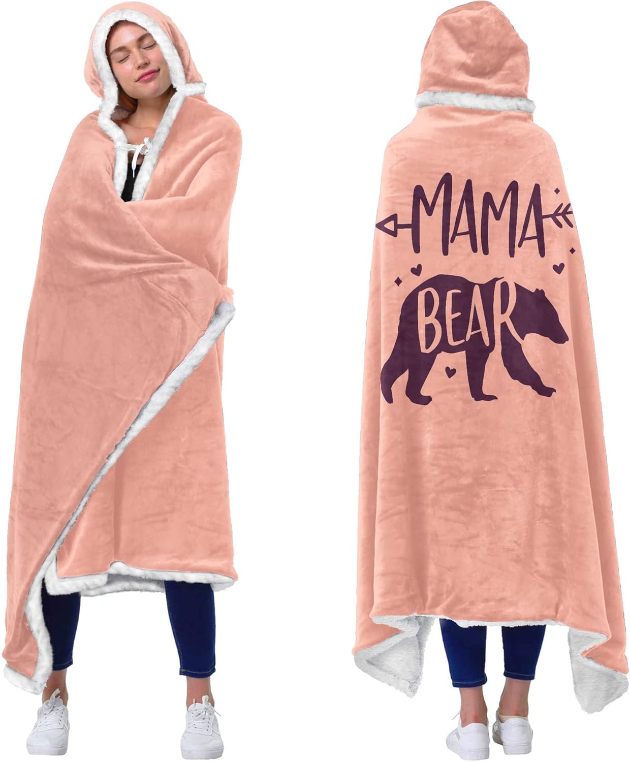 Mama Pink Wearable Blanket Hoodie - Cozy Mom Gift