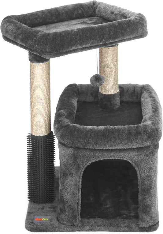 Small Cat Tree for Indoor Cats with Cozy Perch and Scratching Posts