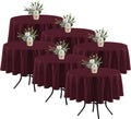 Fitable 6 Pack Burgundy Round Table Clothes 70 in - Stain Resistant