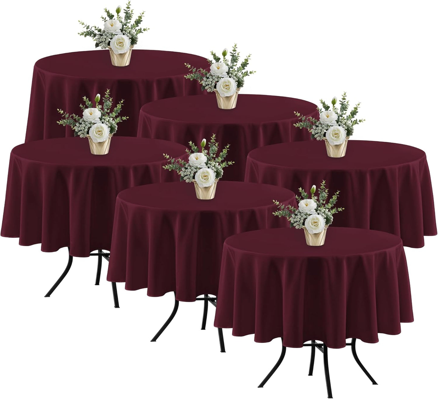 Fitable 6 Pack Burgundy Round Table Clothes for Any Occasion