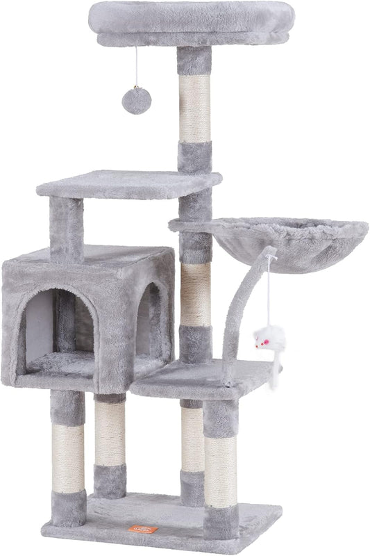 Heybly Cat Tree with Toy - Cozy Cat Tower for Indoor Cats