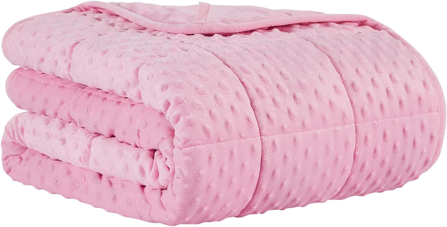 CuteKing Weighted Blanket for Comfort Sleep - 20lbs Pink Bubble