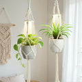Macrame Plant Hanger with Grow Light - Stylish Indoor Hanging Planters