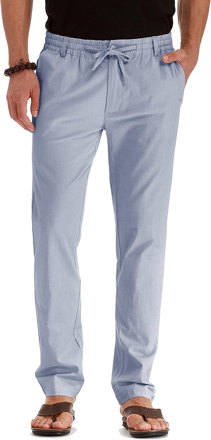 Sailwind Men's Drawstring Linen Pants for Casual Summer Wear